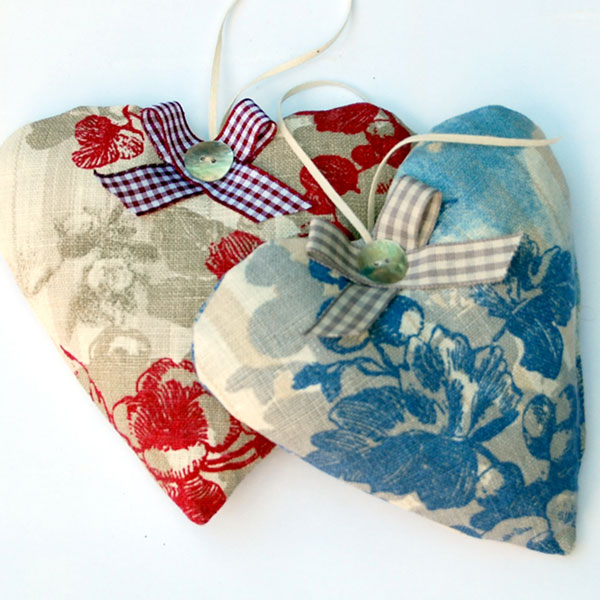 angelico linen lavender hearts